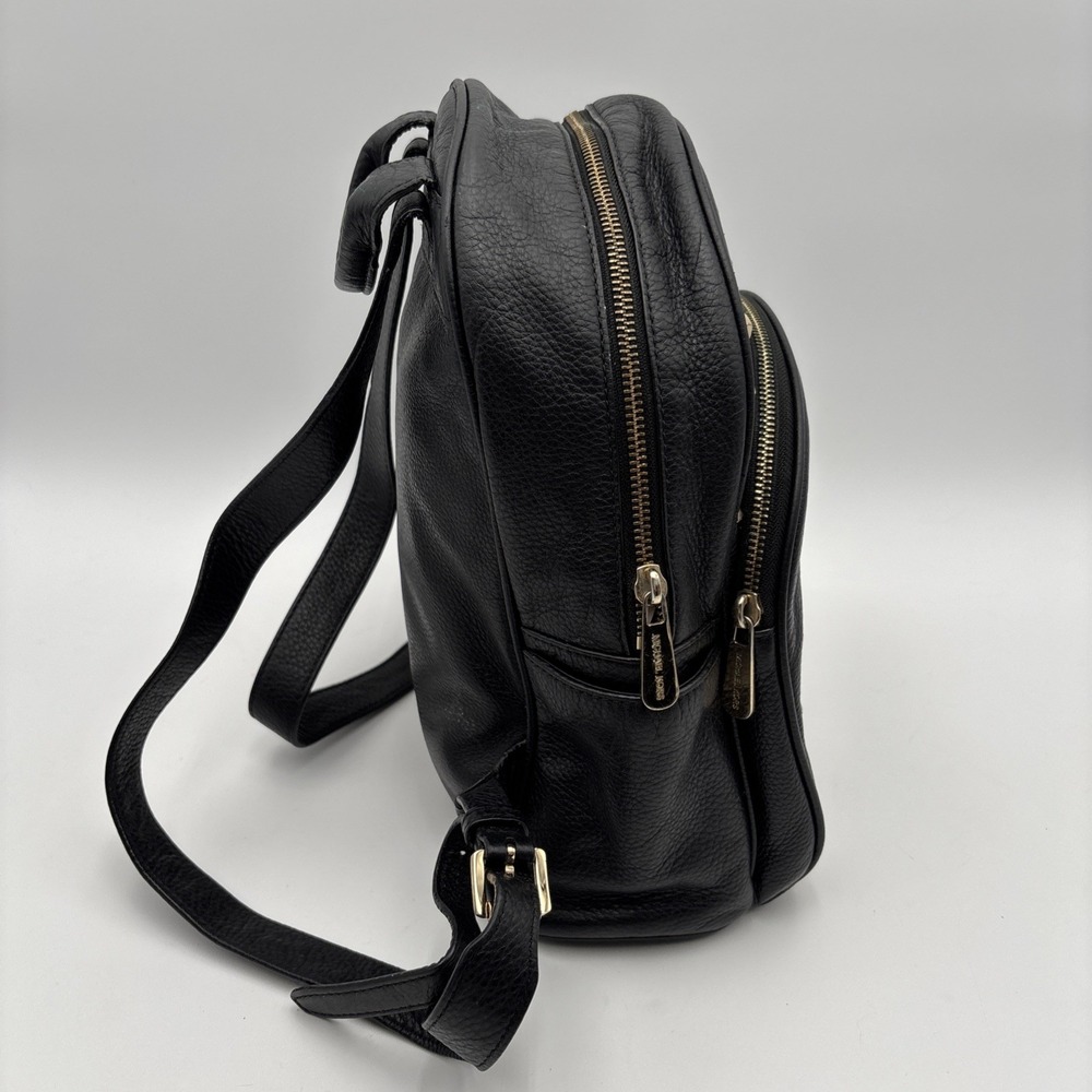 Michael Kors Abbey Black Pebbled Leather Medium Studded Backpack EUC - Picture 5 of 12